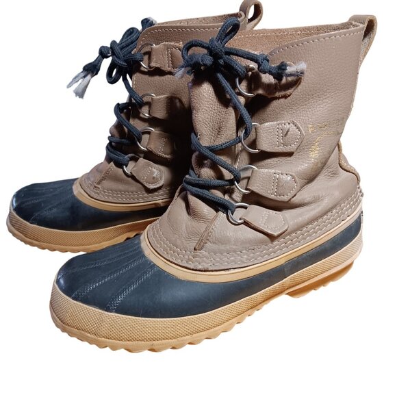 Sorel Manitou Women's Boots 9 Snow Winter Brown Leather Insulated Waterproof - Picture 3 of 7